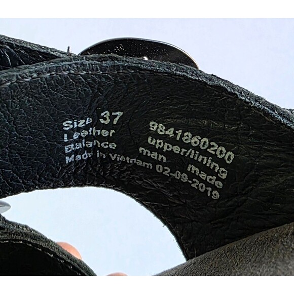 DANSKO Sophie Sandals Metallic Python Leather Sz 37 6.5 7 Black Sparkly Comfort - Picture 9 of 14